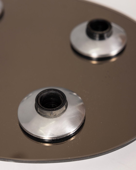 Image 1 of Vintage glazen plafondlamp 1960S met 4 lampen Italiaans ontwerp