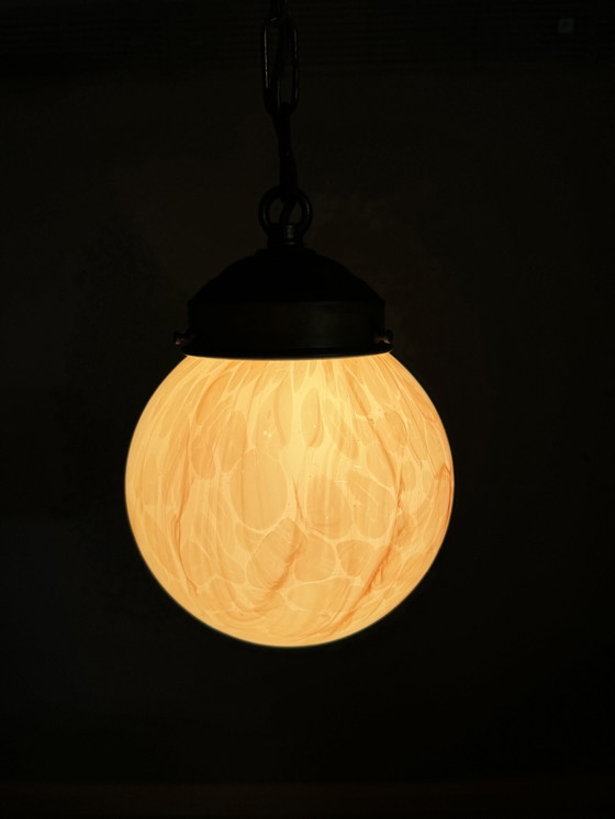 Image 1 of Uniek Gemarmerde Art Deco Hanglamp