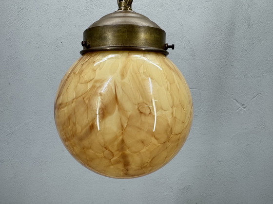 Image 1 of Uniek Gemarmerde Art Deco Hanglamp