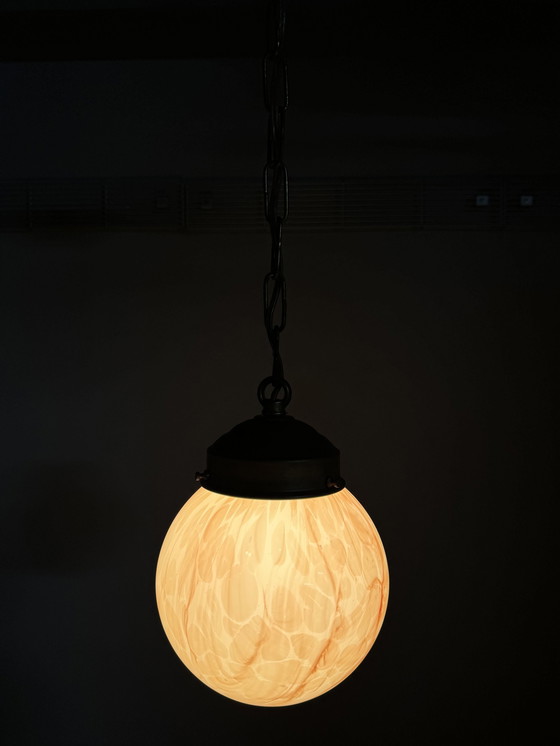Image 1 of Uniek Gemarmerde Art Deco Hanglamp