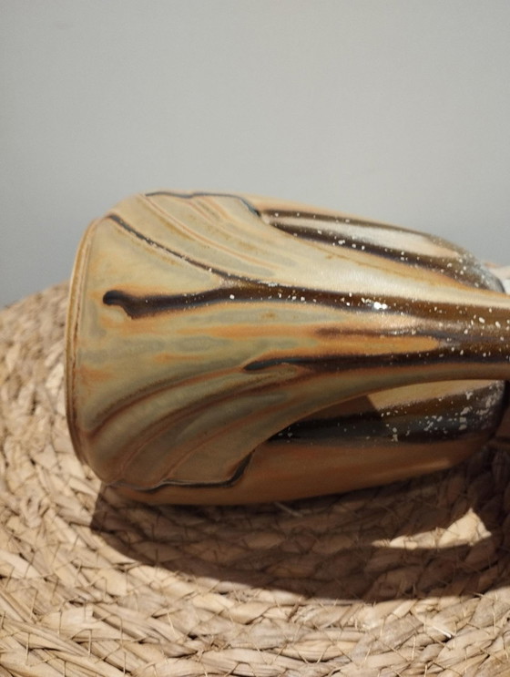 Image 1 of Vintage Keramiek - Antieke Denbac Gevlamd Steengoed Kruik, Kan, Pot - Art Deco Periode