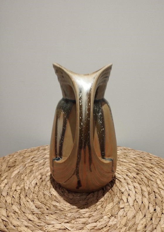 Image 1 of Vintage Keramiek - Antieke Denbac Gevlamd Steengoed Kruik, Kan, Pot - Art Deco Periode