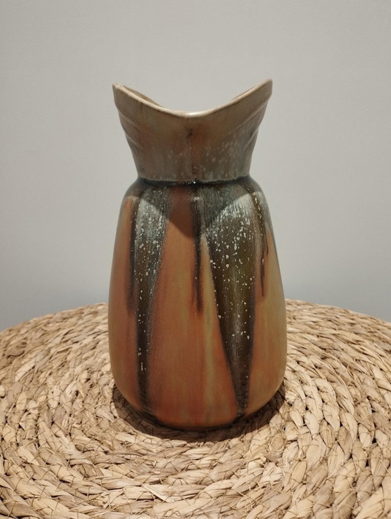 Image 1 of Vintage Keramiek - Antieke Denbac Gevlamd Steengoed Kruik, Kan, Pot - Art Deco Periode