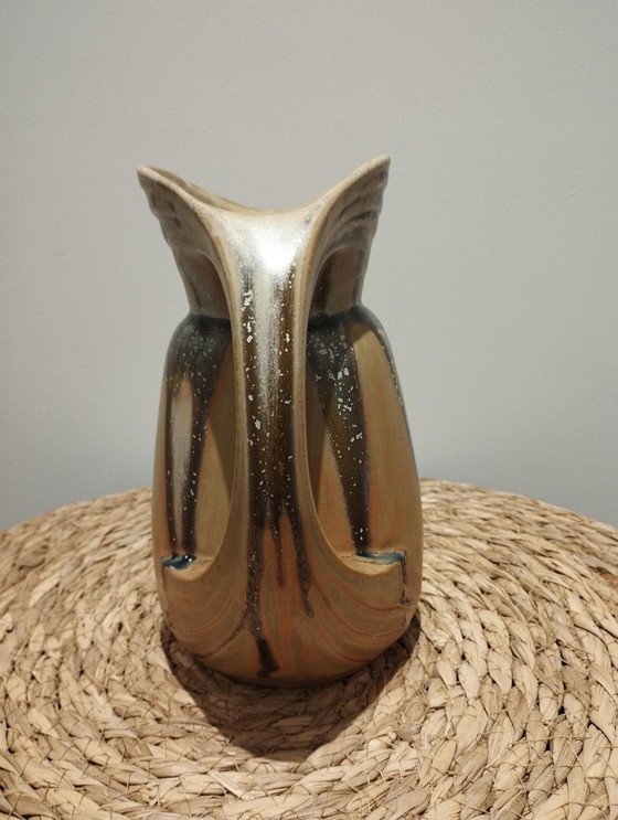 Image 1 of Vintage Keramiek - Antieke Denbac Gevlamd Steengoed Kruik, Kan, Pot - Art Deco Periode