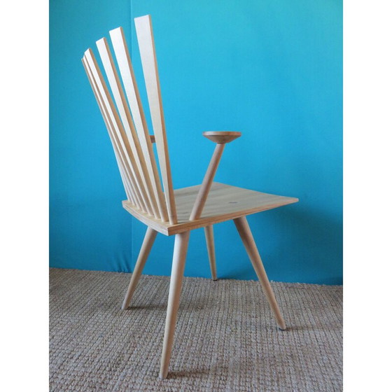 Image 1 of Paar vintage fauteuils met ronde taps toelopende poten