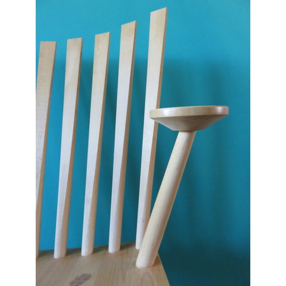 Image 1 of Paar vintage fauteuils met ronde taps toelopende poten