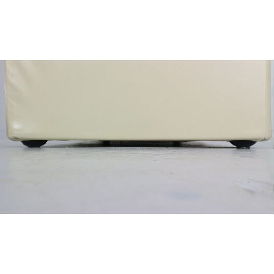 Image 1 of Vintage leren en stalen 2-zits bank van Mario Bellini voor Cassina, Italië 1970