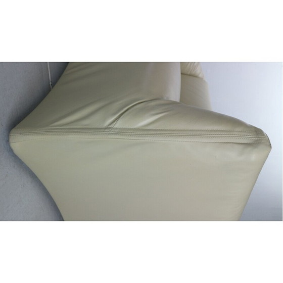 Image 1 of Vintage leren en stalen 2-zits bank van Mario Bellini voor Cassina, Italië 1970