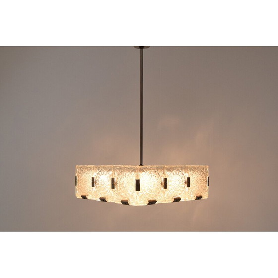 Image 1 of Mid-century glazen hanglamp van Kamenicky Senov, Tsjecho-Slowakije 1960