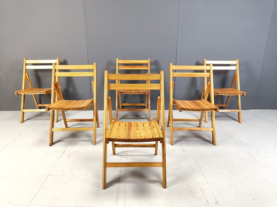 Image 1 of Set van 6 vintage klapstoelen, 1950S