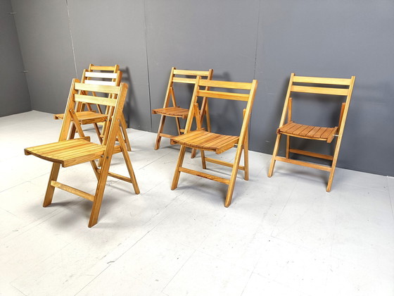 Image 1 of Set van 6 vintage klapstoelen, 1950S