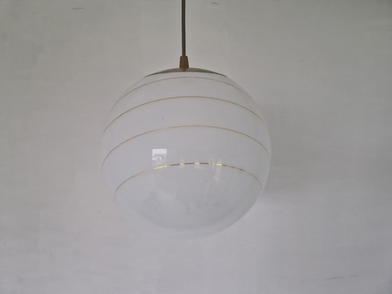 Image 1 of Vintage glazen hanglamp in space age stijl