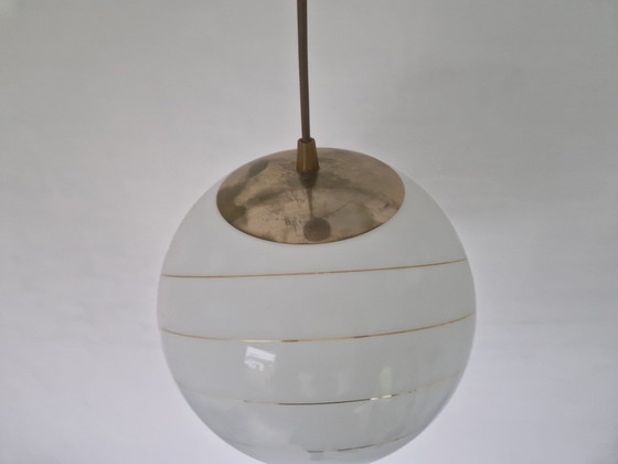 Image 1 of Vintage glazen hanglamp in space age stijl