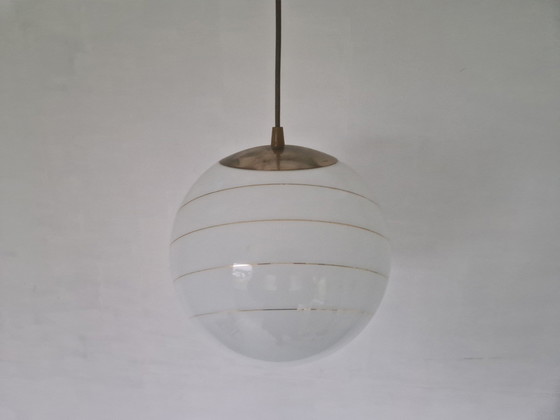 Image 1 of Vintage glazen hanglamp in space age stijl