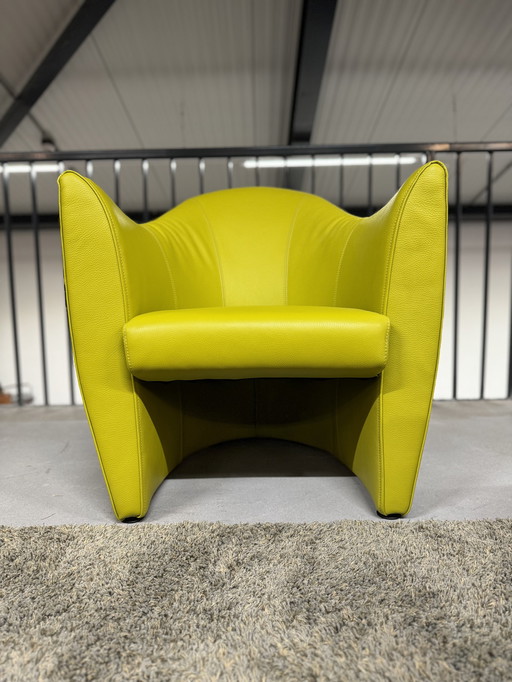 Leolux Sjamaan Fauteuil Lime leer