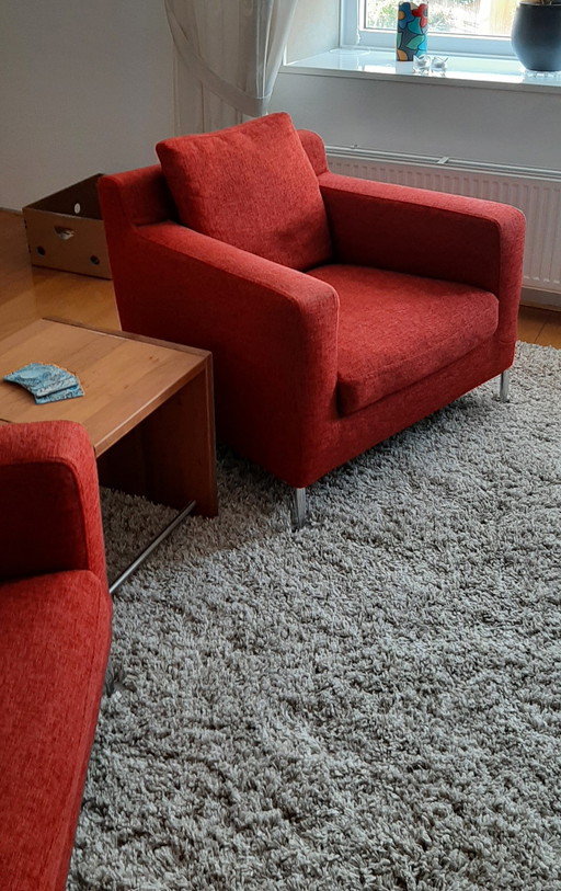 2X Fauteuil Rood - B&B Italia