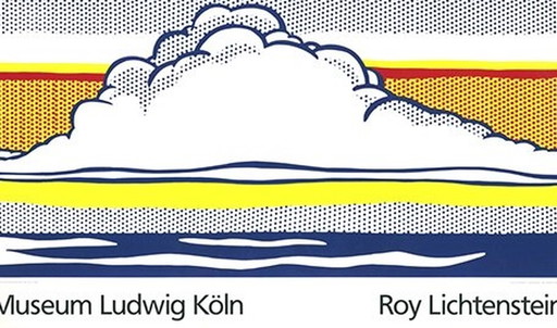 Roy Lichtenstein--- Wolk en Zee --zeer groot.