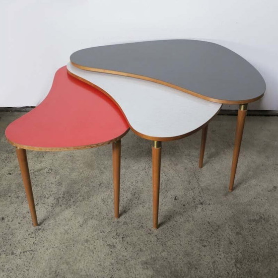 Image 1 of Set van 3 vintage salontafels, 1950
