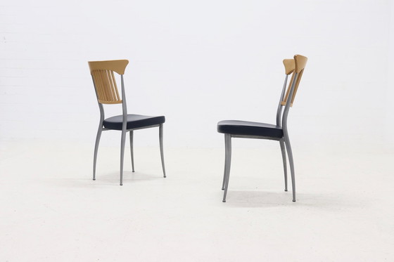 Image 1 of 2 x Postmoderne Fasem Italië Eetkamerstoelen 1990