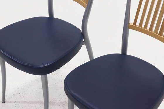 Image 1 of 2 x Postmoderne Fasem Italië Eetkamerstoelen 1990