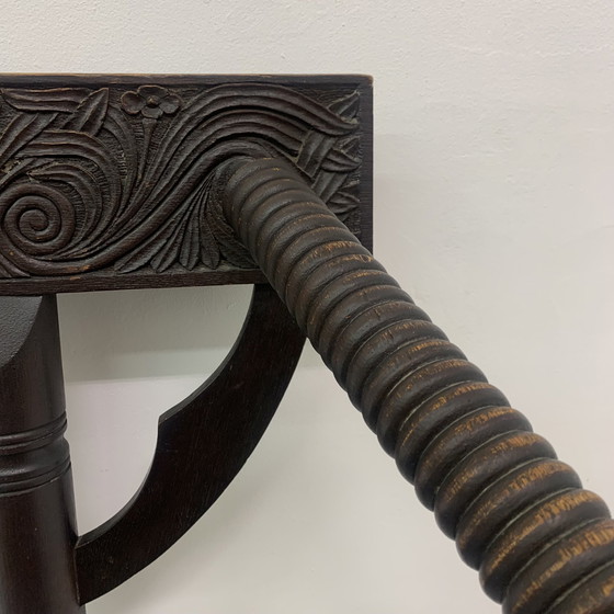 Image 1 of Zweedse Munk Driepoot Fauteuil In Massief Eiken , 1960'S