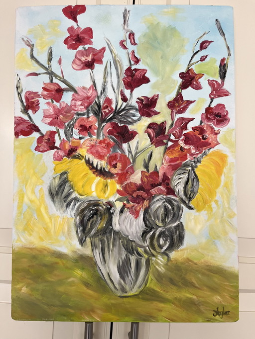 Flowers in the Vase - Oil Painting