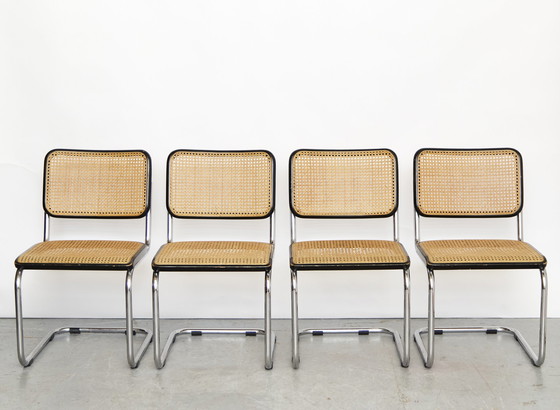 Image 1 of Marcel Breuer sledestoel S32 "Cesca" voor Thonet I set van vier