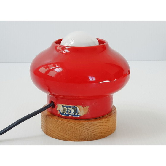 Image 1 of Vintage keramiek en grenen lamp van Porzellan, Duitsland 1960