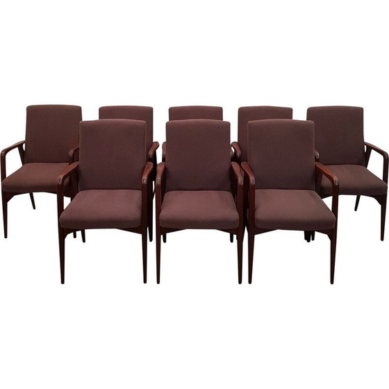 Image 1 of Set van 8 vintage teakhouten fauteuils, Denemarken