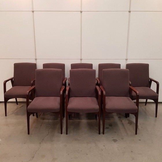 Image 1 of Set van 8 vintage teakhouten fauteuils, Denemarken