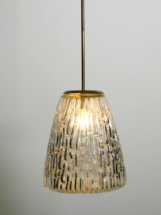 Image 1 of Zeldzame en zware Mid Century glazen hanglamp van Rupert Nikoll Wenen