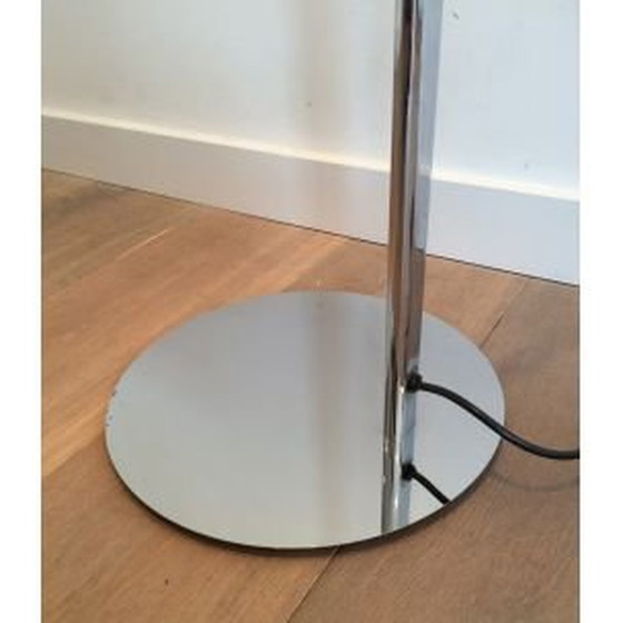 Image 1 of Franse vintage verzilverde stalen vloerlamp, 1970-1980