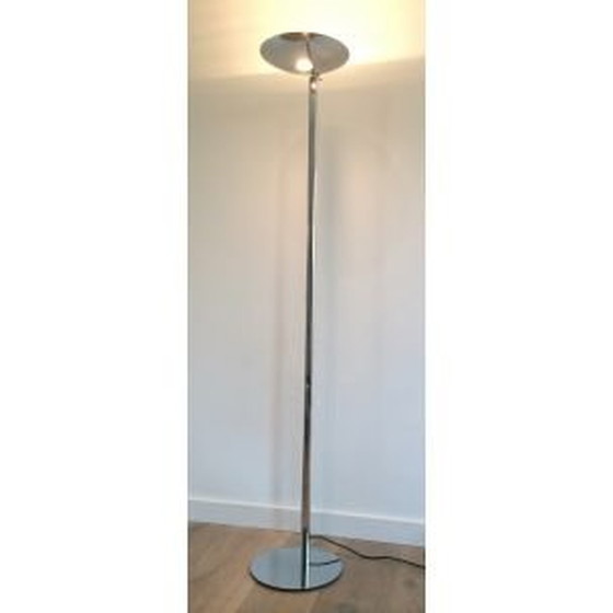 Image 1 of Franse vintage verzilverde stalen vloerlamp, 1970-1980