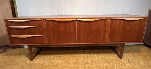 Mid Century Retro Vintage Teak Dressoir Van Stonehill 1960S Sledge Feet & Cocktail Flap