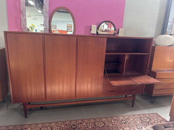 Image 1 of Vintage Teak Highboard Opbergkast Wandkast