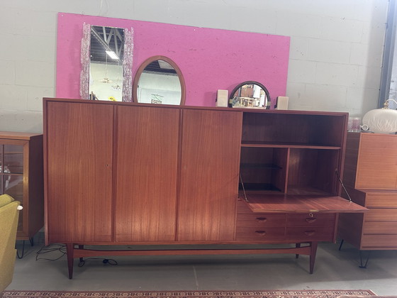 Image 1 of Vintage Teak Highboard Opbergkast Wandkast