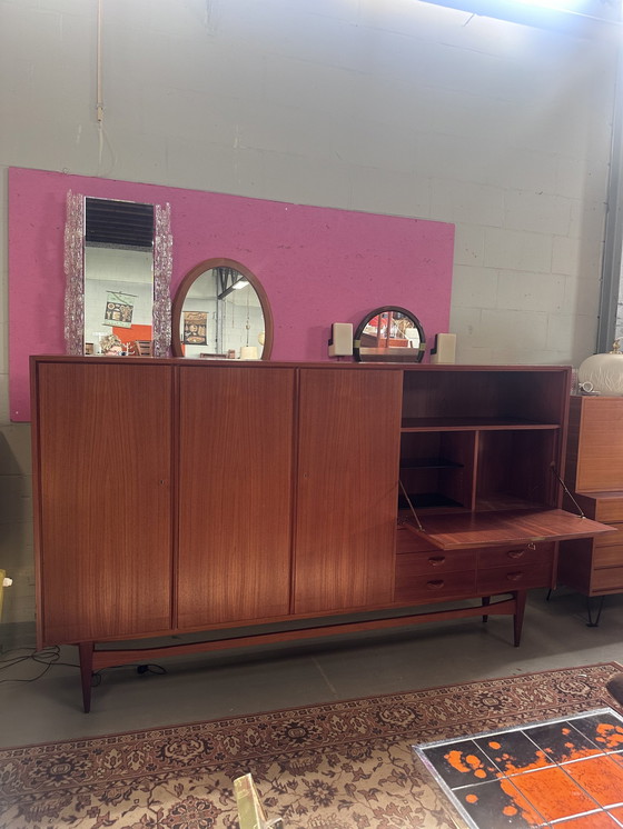 Image 1 of Vintage Teak Highboard Opbergkast Wandkast