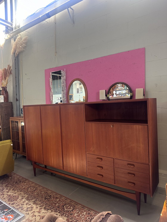 Image 1 of Vintage Teak Highboard Opbergkast Wandkast