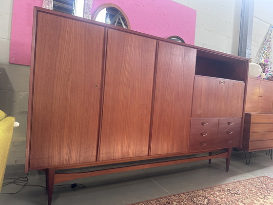 Image 1 of Vintage Teak Highboard Opbergkast Wandkast