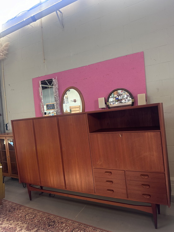 Image 1 of Vintage Teak Highboard Opbergkast Wandkast