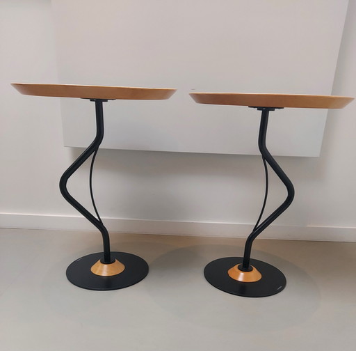 2 Stuks Bijzettafel Van Bony Design In Memphis-Stijl