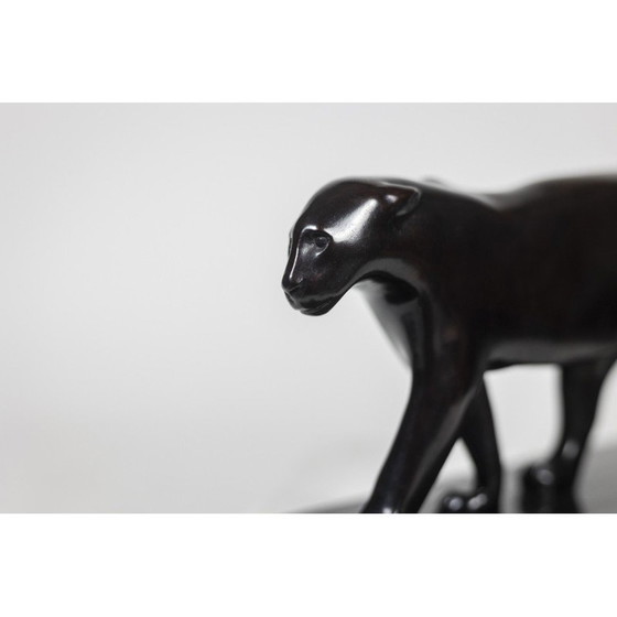 Image 1 of Vintage "Black Panther" sculptuur in brons en gietijzer van François Pompon voor Atelier Valsuani, 2006