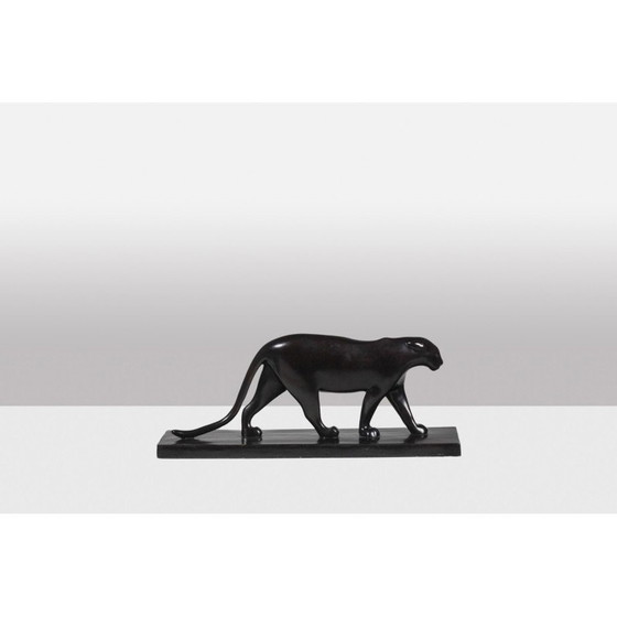 Image 1 of Vintage "Black Panther" sculptuur in brons en gietijzer van François Pompon voor Atelier Valsuani, 2006