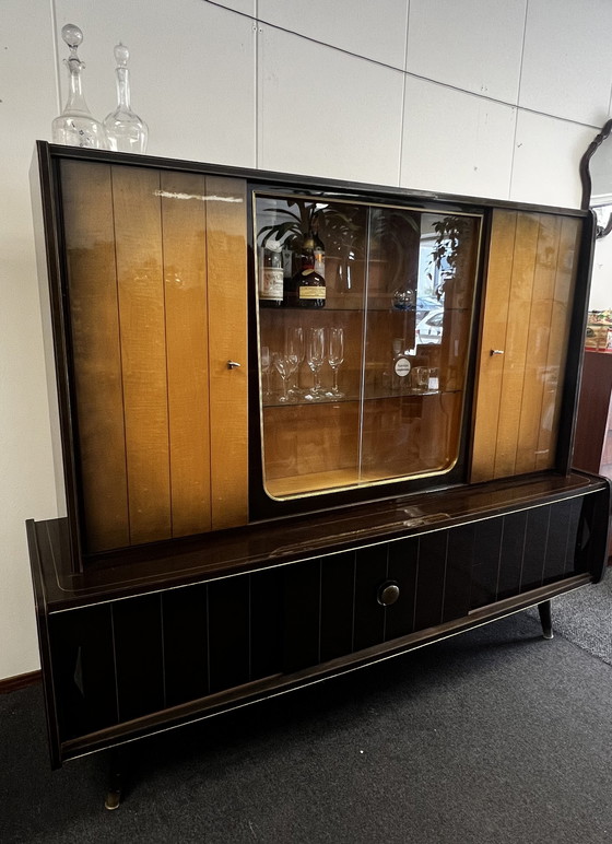 Image 1 of Vintage Highboard / Dressoir / Wandkast met bar