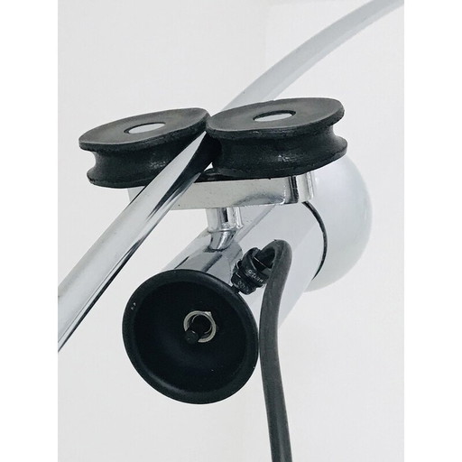 Vintage "Molla" vloerlamp van verchroomd staal door C. Leonardi en F. Stagi voor Lumenform, Italië 1971