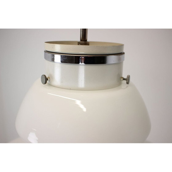 Image 1 of Vintage glazen en koperen hanglamp van Napako, Tsjecho-Slowakije 1960