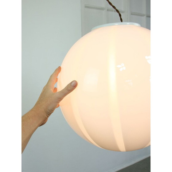 Image 1 of Vintage Swirl Globe hanglamp, Italië 1970