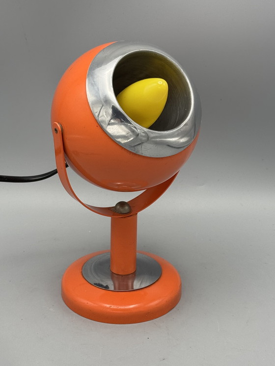 Image 1 of Vintage Space Age Oranje Eyeball Wandlampje, Tafellampje