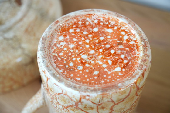 Image 1 of 1980s Ditmar Urbach Krakeling Kruik & Kom - Tsjechische Keramische Kunst