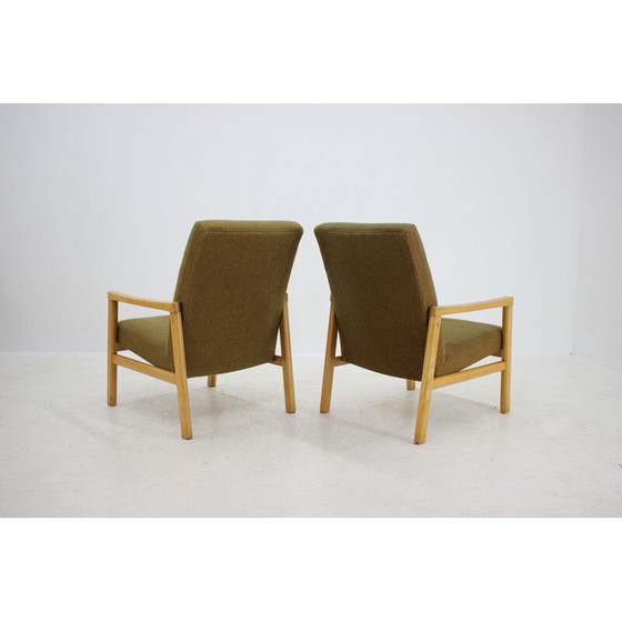 Image 1 of Paar vintage beukenhouten fauteuils, Tsjecho-Slowakije 1960